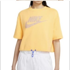 Nike Plus Size Sportswear French Terry Graphic Top Crop Cinch 2X